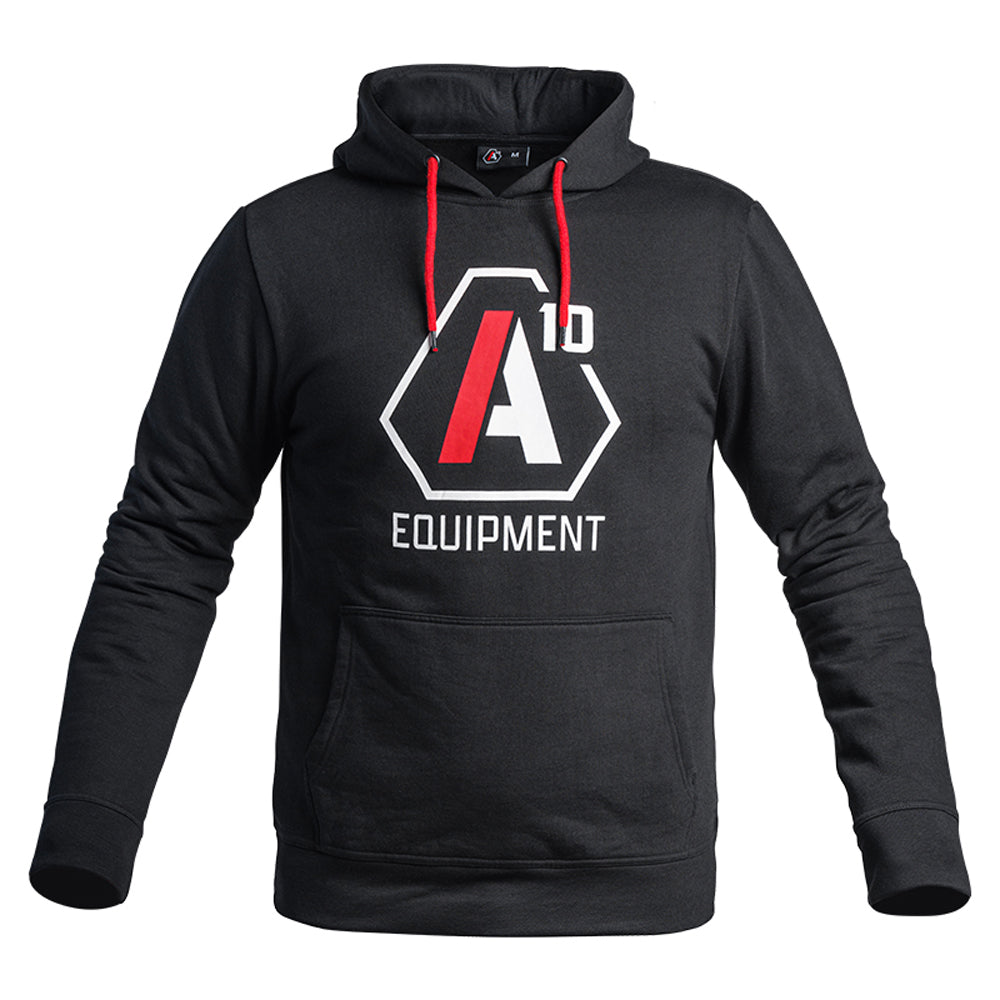 Hoodie SIGNATURE noir logo blanc/rouge-1