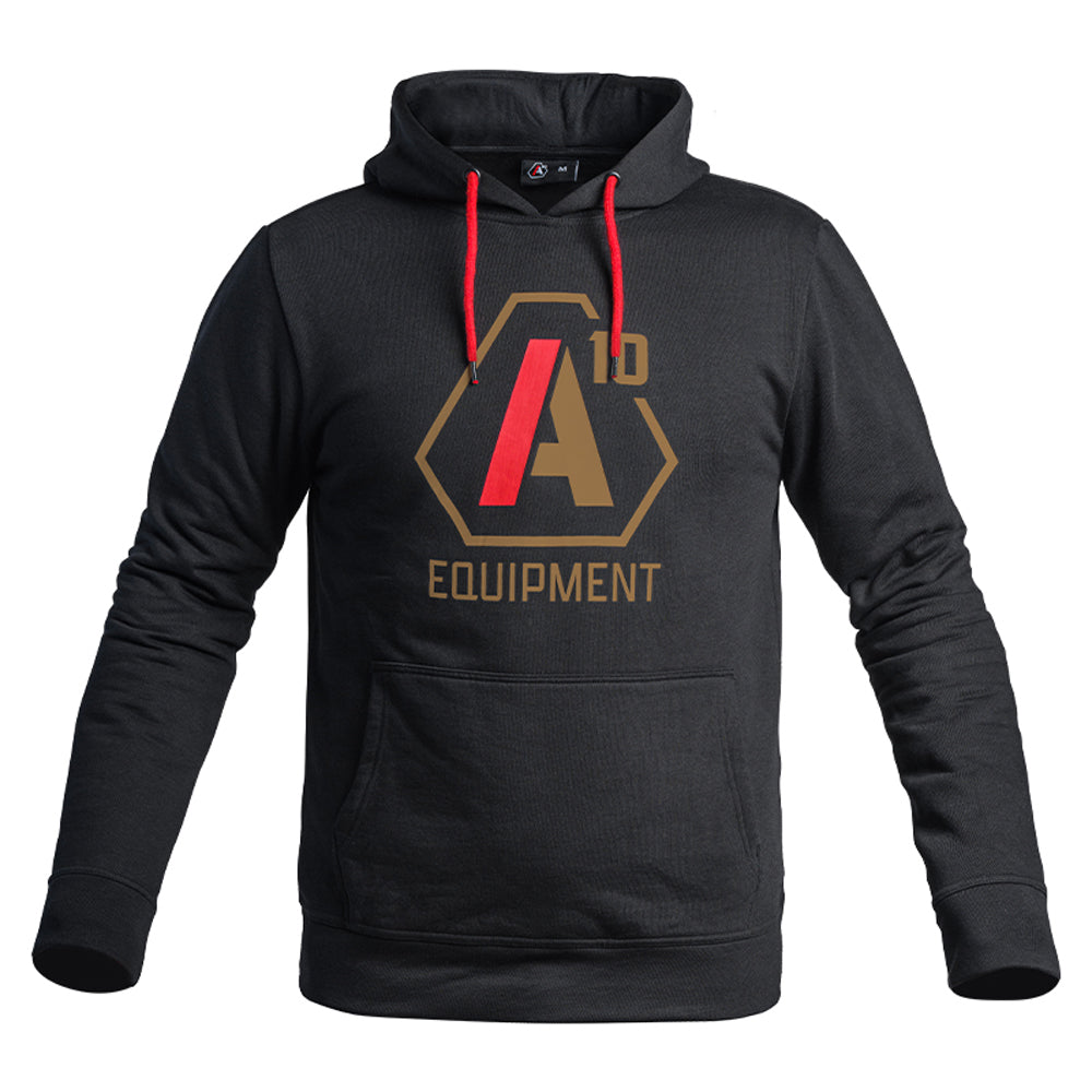 Hoodie SIGNATURE noir logo tan/rouge-1