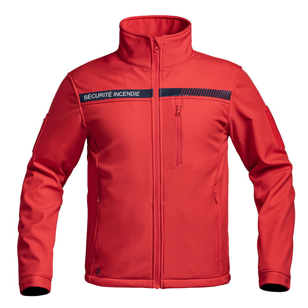 Veste Softshell SÉCU-ONE Sécurité Incendie rouge-1