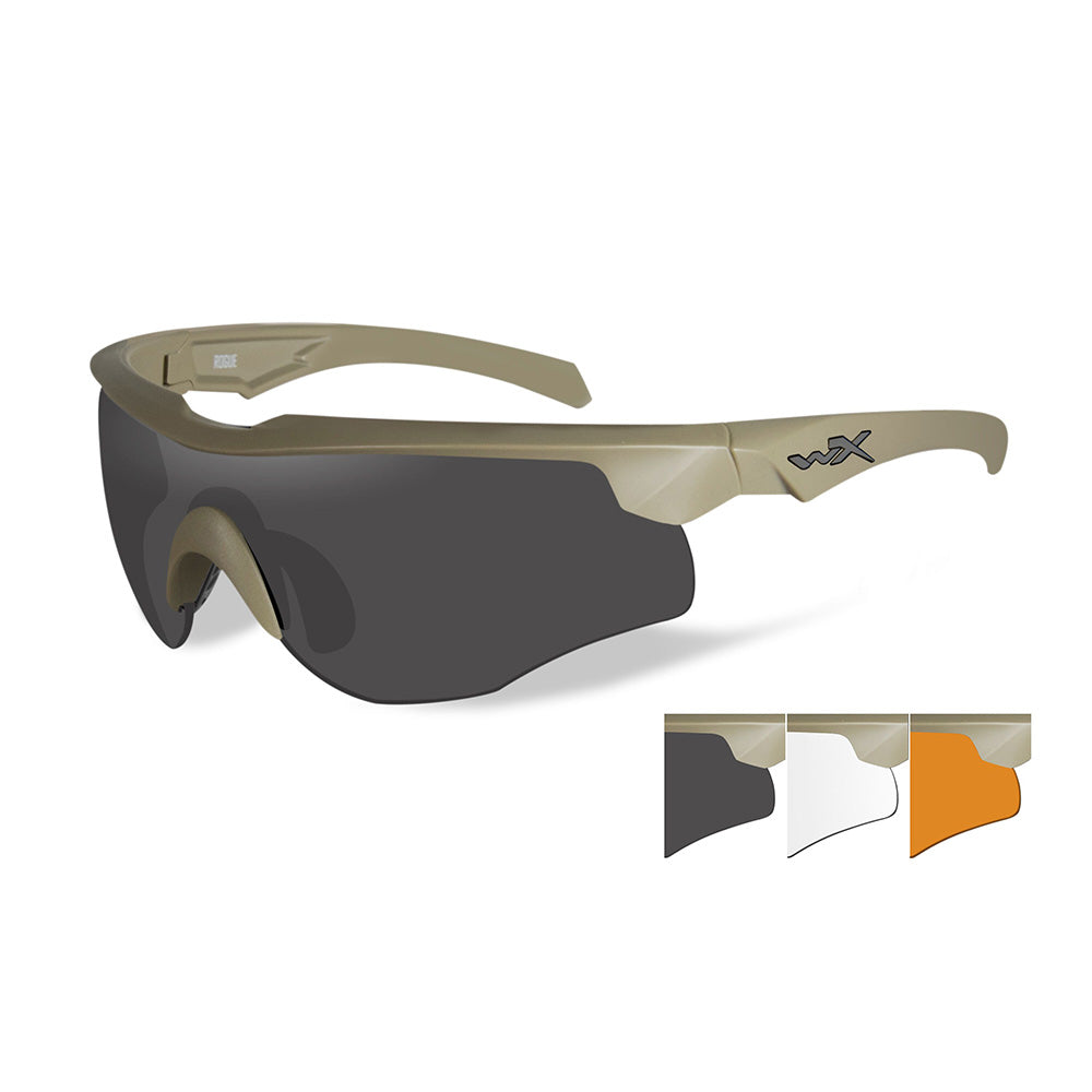 Lunettes de protection balistique Rogue Comm tan écrans fumé/incolore/orange-1