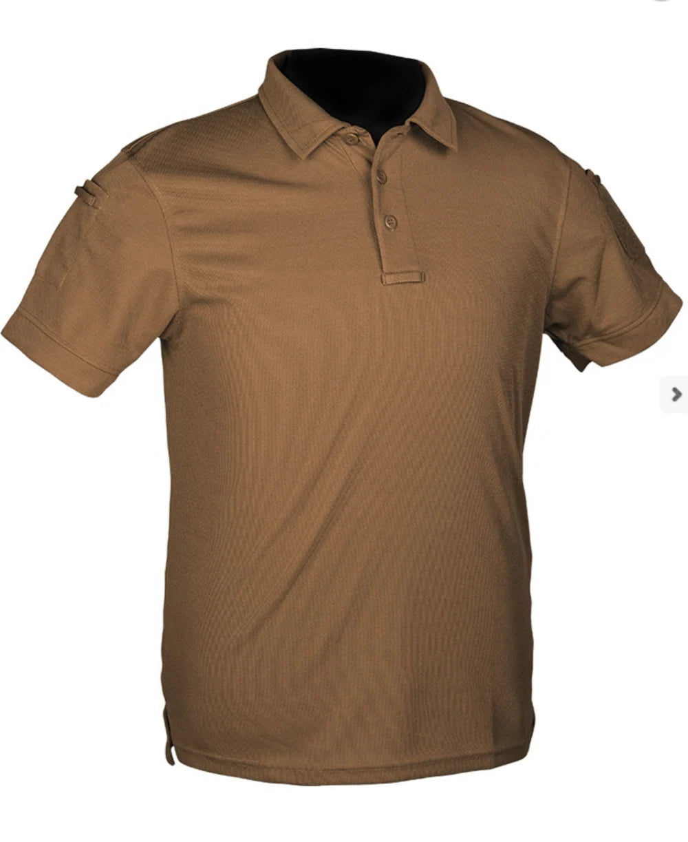 POLO TACTIQUE MANCHES COURTES QICKDRY DARK COYOTE