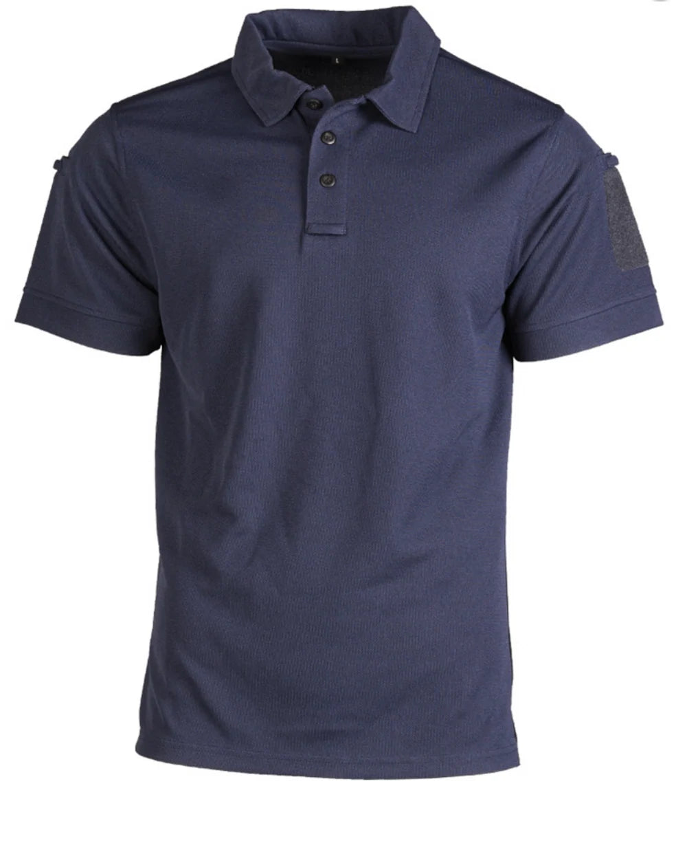 POLO TACTIQUE MANCHES COURTES QICKDRY BLEU FONCÉ