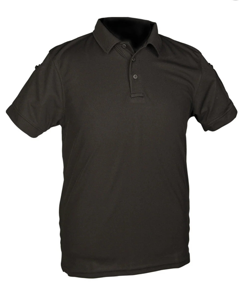 POLO TACTIQUE MANCHES COURTES QICKDRY NOIR