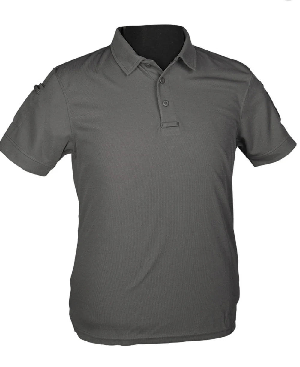POLO TACTIQUE MANCHES COURTES QICKDRY URBAN GREY