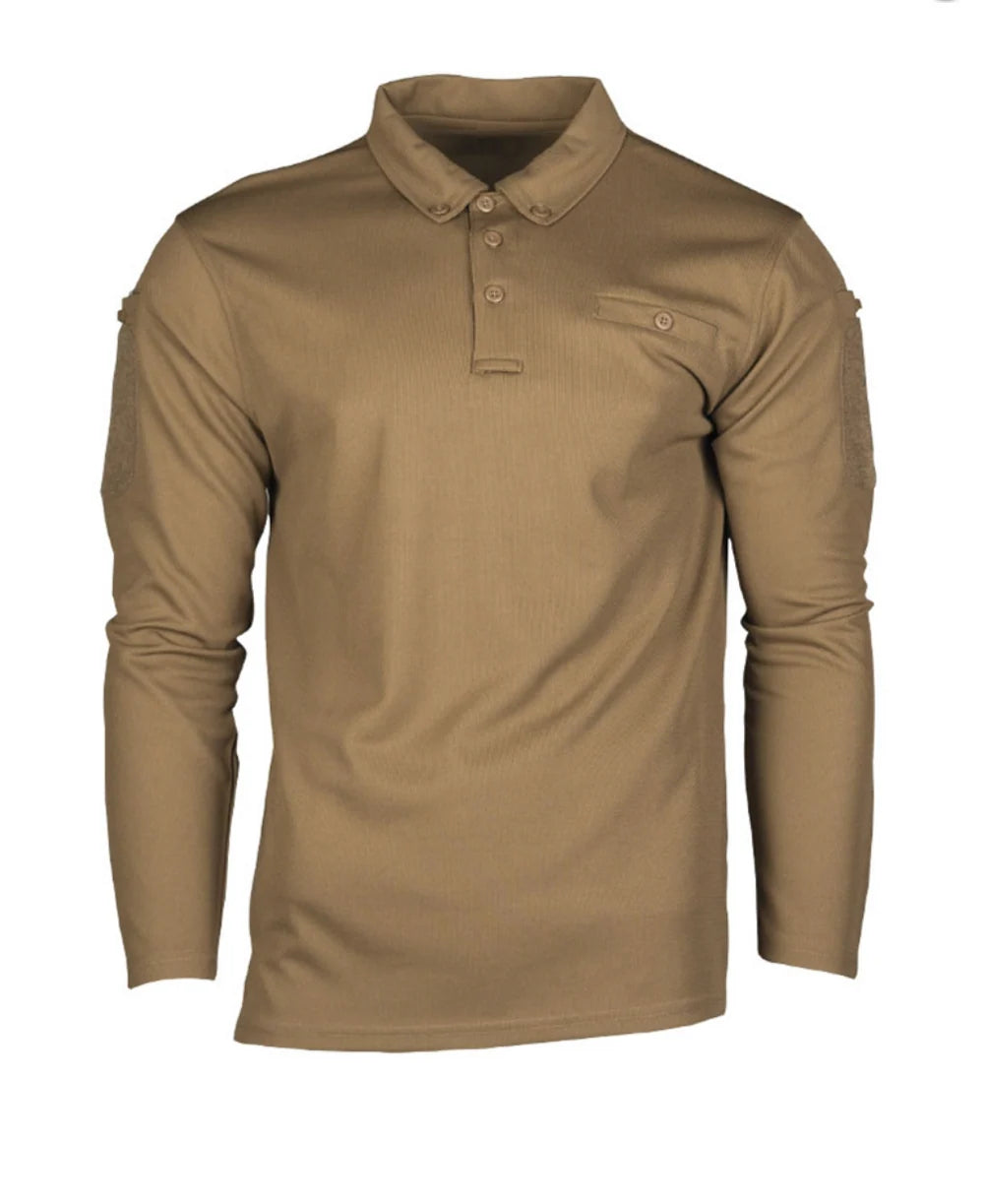 POLO TACTIQUE QUICKDRY MANCHES LONGUES DARK COYOTE