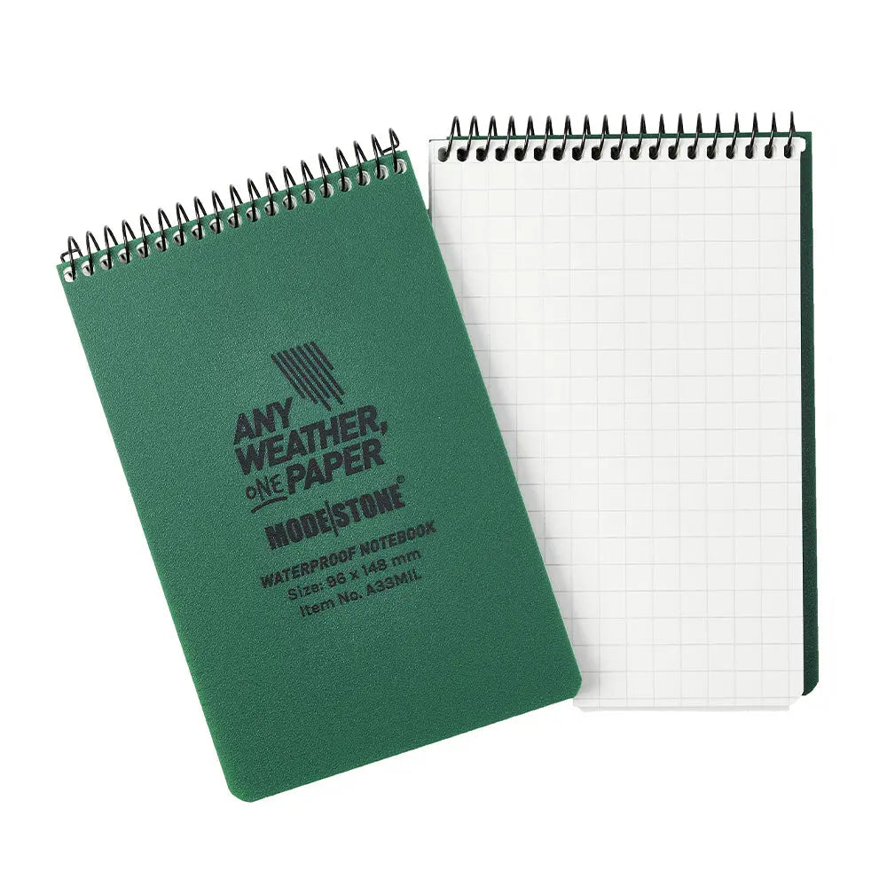Carnet tout-temps 100 pages 96 x 148 mm vert olive Modestone