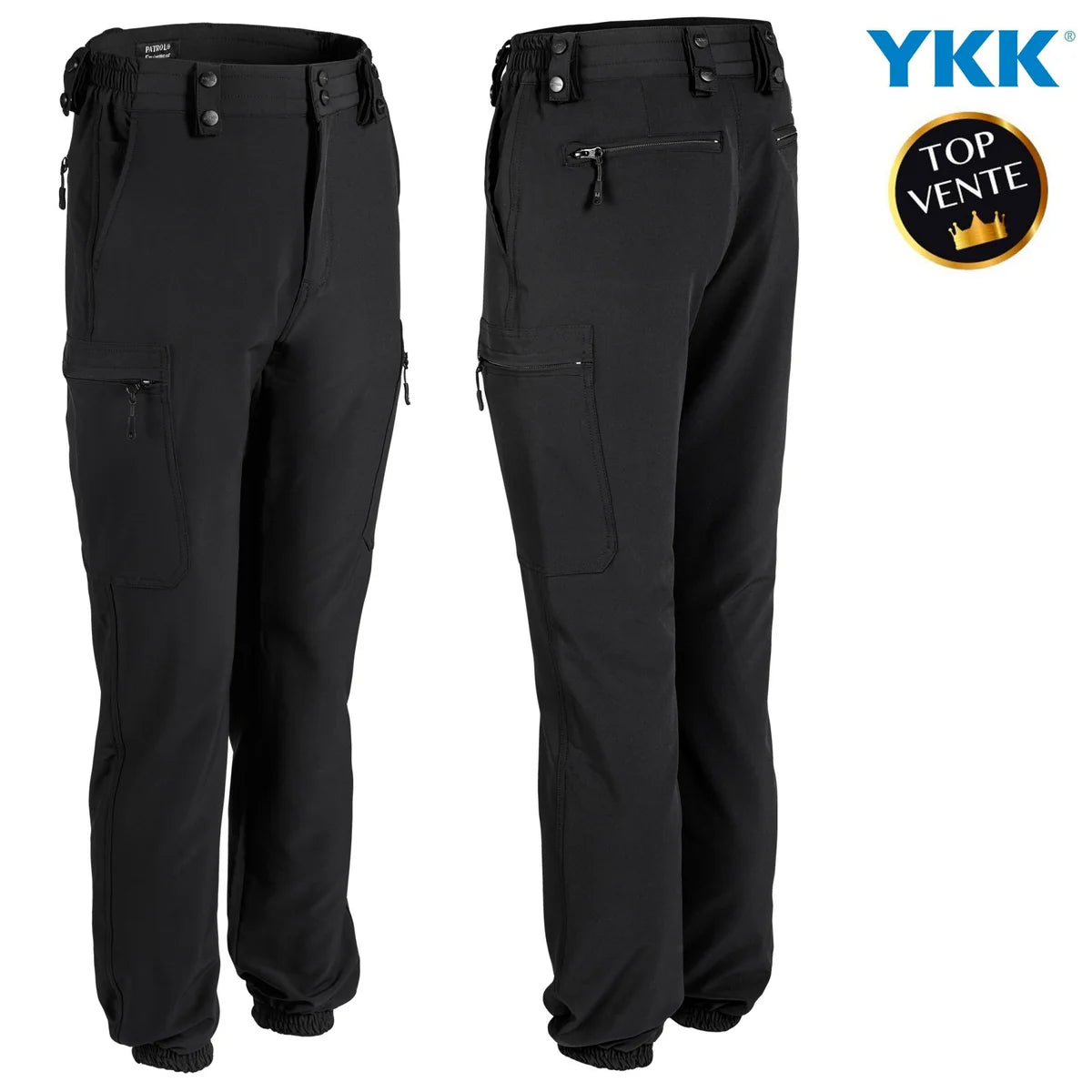 PANTALON INTERVENTION LEGER MAT NOIR POCHES LATÉRALES