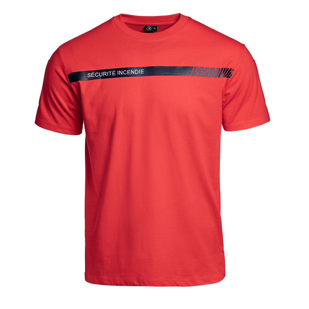 T-shirt SÉCU-ONE Sécurité Incendie rouge-1