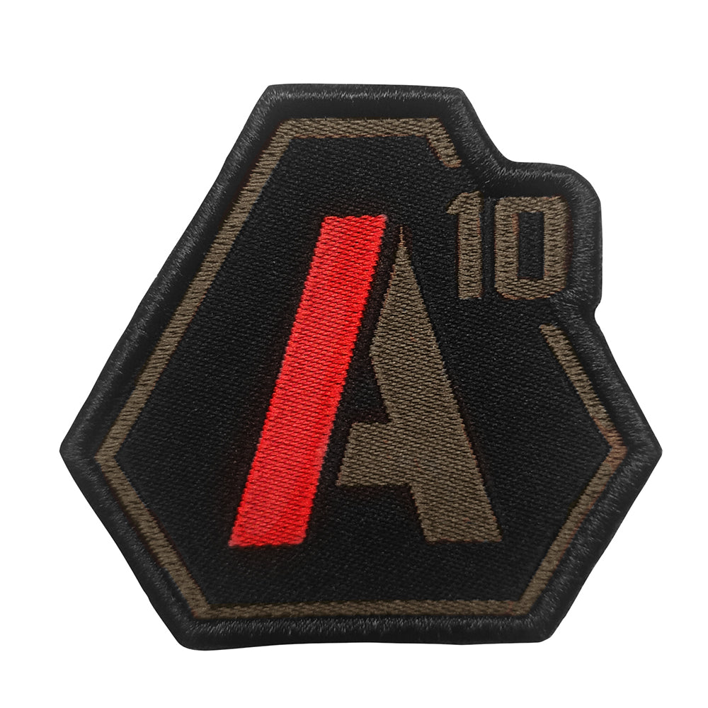 Patch SIGNATURE logo A10 brodé vert olive/rouge-1