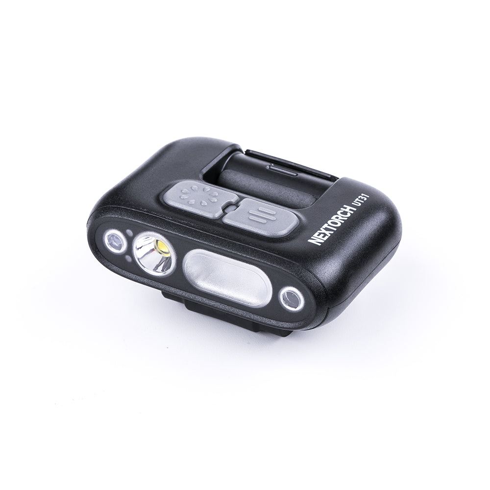 Lampe rechargeable fixation clip UT31 - éclairage blanc et rouge-1 + strobe rouge-1/bleu - 220 lumens