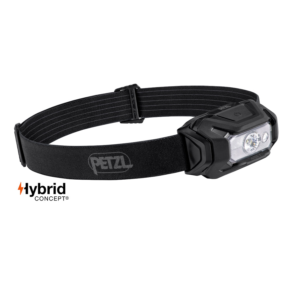 Lampe frontale Hybrid Aria 1 noir - éclairage blanc, rouge-1, vert et bleu - 350 lumens