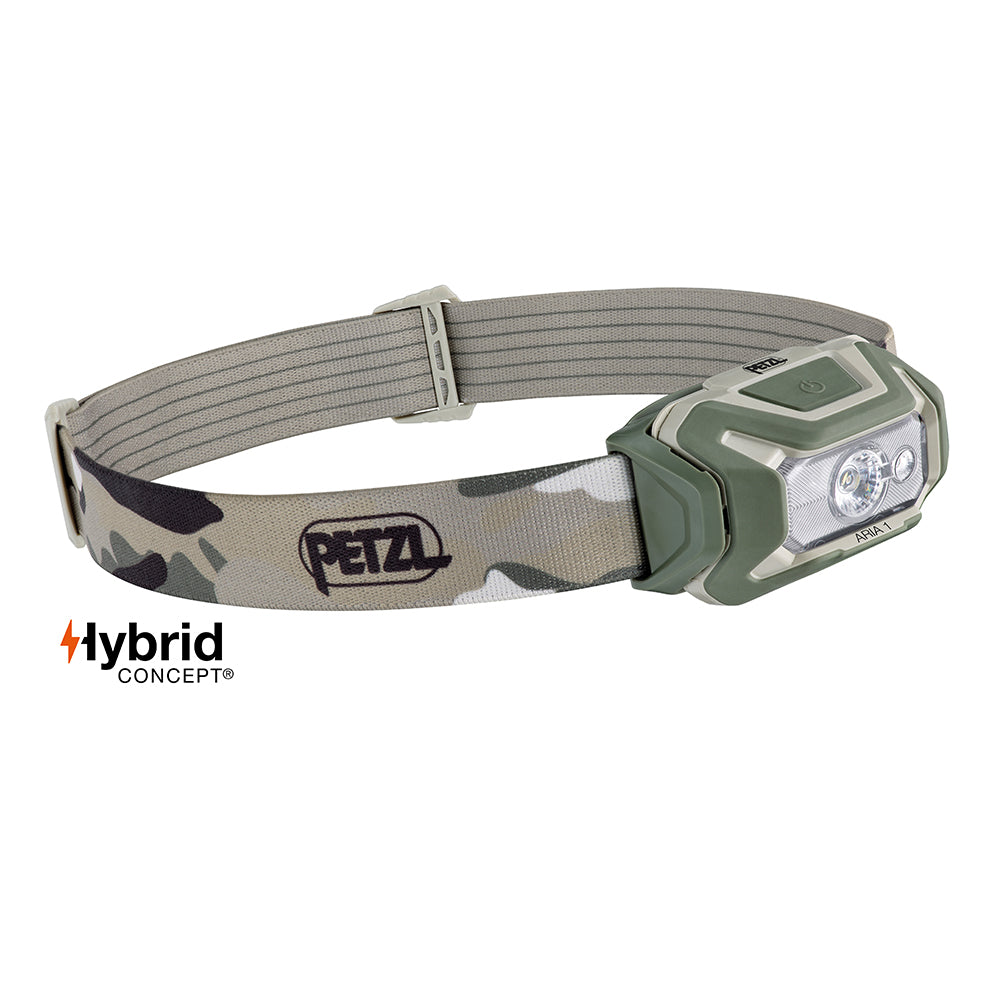 Lampe frontale Hybrid Aria 1 camo fr/ce - éclairage blanc, rouge-1, vert et bleu - 350 lumens