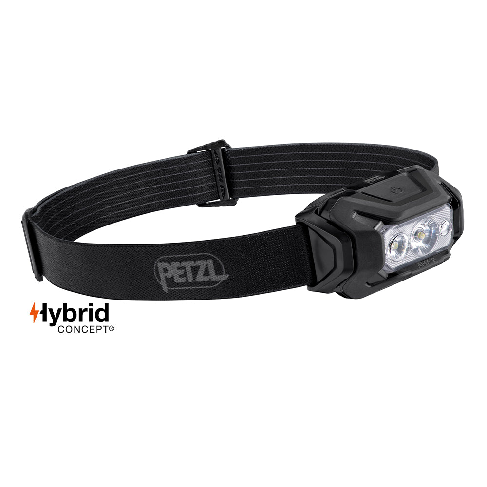 Lampe frontale Hybrid Aria 2 noir - éclairage blanc, rouge-1, vert et bleu - 450 lumens