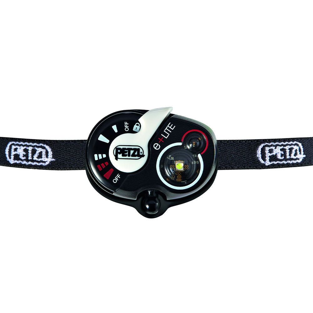 Lampe frontale de secours avec sifflet d'alerte E+Lite noir - éclairage blanc et rouge-1 - 40 lumens