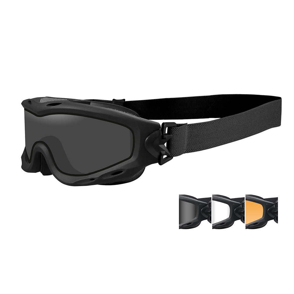 Masque de protection balistique Spear noir écrans fumé/incolore/orange-1
